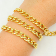 V46GP. Gold Plated 925 Sterling Silver Hollow Curb Chain